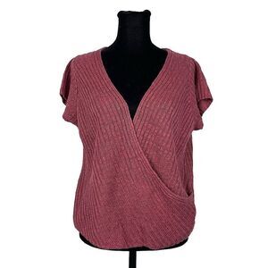 Free People Beach NWT Faux Wrap 100% Linen Knit CoCo Sweater Top - Women’s M